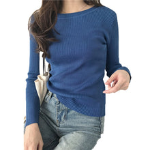 Load image into Gallery viewer, Women Slim O-neck Sweaters Female Knitted Top Fashion Women Swearter Pullover