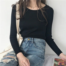 Load image into Gallery viewer, Women Slim O-neck Sweaters Female Knitted Top Fashion Women Swearter Pullover