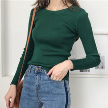 Load image into Gallery viewer, Women Slim O-neck Sweaters Female Knitted Top Fashion Women Swearter Pullover