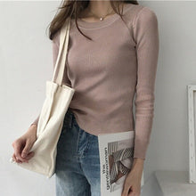 Load image into Gallery viewer, Women Slim O-neck Sweaters Female Knitted Top Fashion Women Swearter Pullover