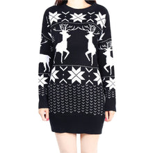 Load image into Gallery viewer, Autumn stretch swearter women&#39;s fashion women&#39;s 2020 Christmas elk pattern snowflake print long-sleeved round neck pullover