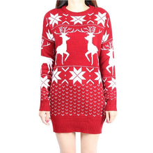 Load image into Gallery viewer, Autumn stretch swearter women&#39;s fashion women&#39;s 2020 Christmas elk pattern snowflake print long-sleeved round neck pullover