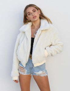 2019 Winter arrival Women Cotton Fluffy Long Sleeve Jacket Ladies Warm Outerwear Cardigan Coat