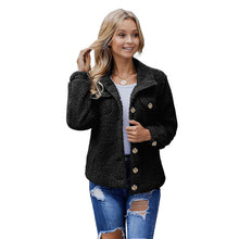 Load image into Gallery viewer, BONJEAN 2019 Winter Coats and Outerwear Single Breasted Fleece Jacket for Women Turn-Down Collar Gray Winter Jacket BJ1592